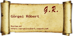 Görgei Róbert névjegykártya